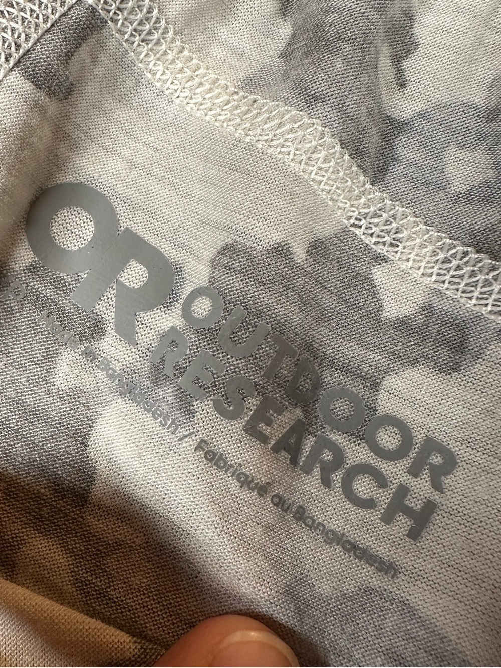 Outdoor Research Alpine Onset Merino 150 Baselayer Bottom Leggings in Grey Camo - Picture 8 of 10